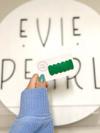 Kelly Green Leather Single Snap Clip by Evie Pearl Handmade