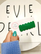 Kelly Green Leather Single Snap Clip by Evie Pearl Handmade