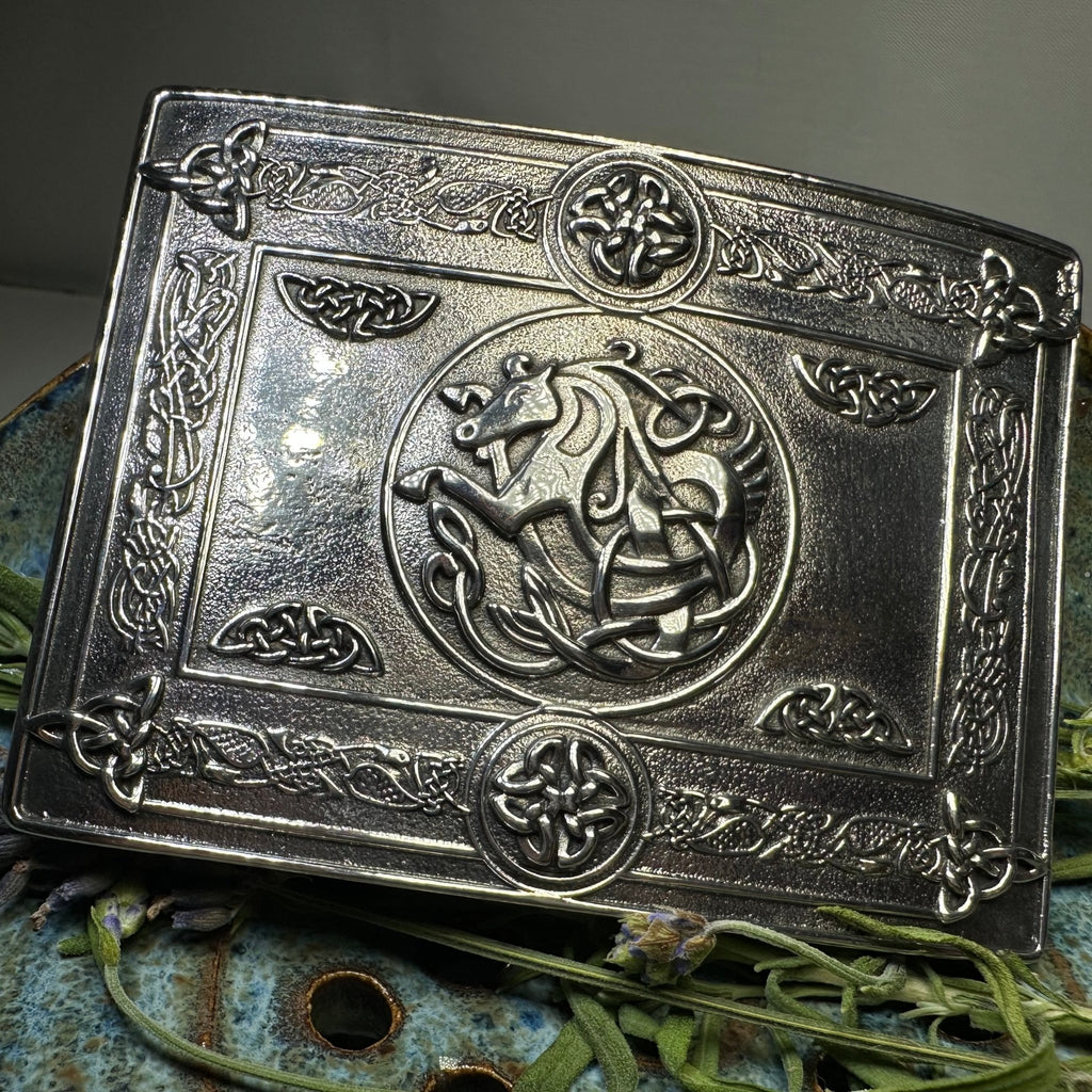 Kelpie Celtic Kilt Belt Buckle - Handmade in Scotland Belt Buckle La Vie Bien Kelpie Celtic Kilt Belt Buckle - Handmade in Scotland