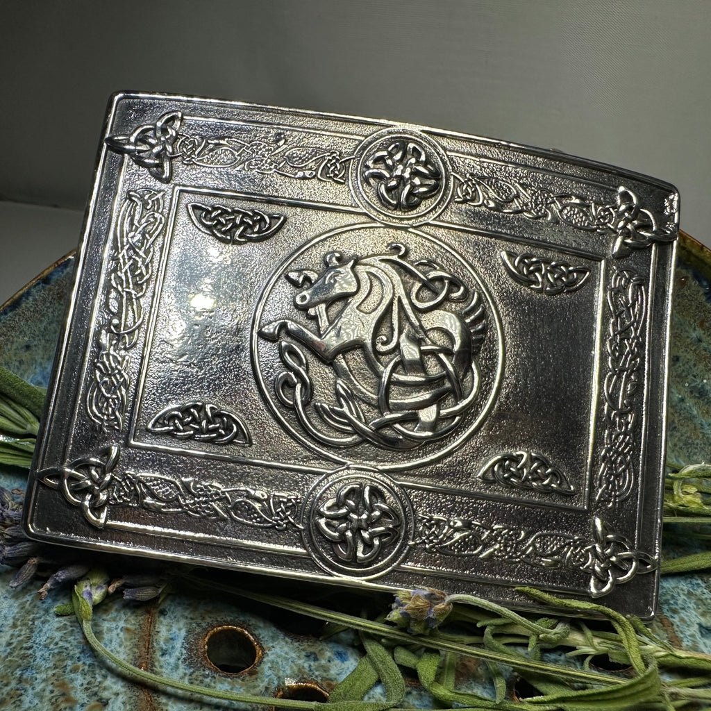 Kelpie Celtic Kilt Belt Buckle - Handmade in Scotland Belt Buckle La Vie Bien Kelpie Celtic Kilt Belt Buckle - Handmade in Scotland