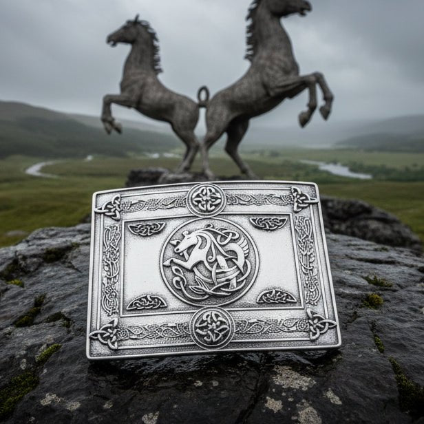 Kelpie Celtic Kilt Belt Buckle - Handmade in Scotland Belt Buckle La Vie Bien Kelpie Celtic Kilt Belt Buckle - Handmade in Scotland
