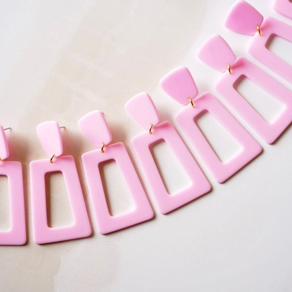 Kennedy Statement Earrings - Baby Pink