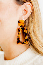 Kennedy Statement Earrings - Brown Tortoise