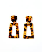 Kennedy Statement Earrings - Brown Tortoise