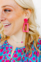 Kennedy Statement Earrings - Cosmic Pink