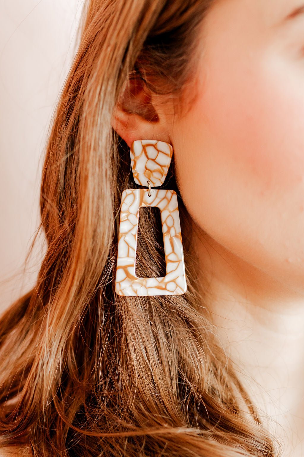 Kennedy Statement Earrings - Desert Sand