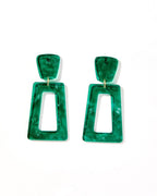 Kennedy Statement Earrings - Forest Green