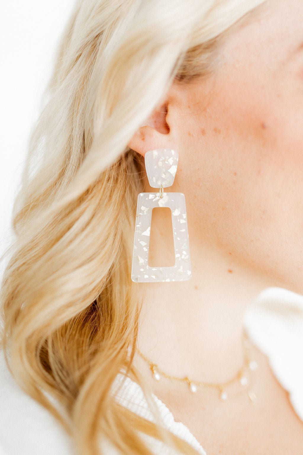 Kennedy Statement Earrings - Gold Confetti