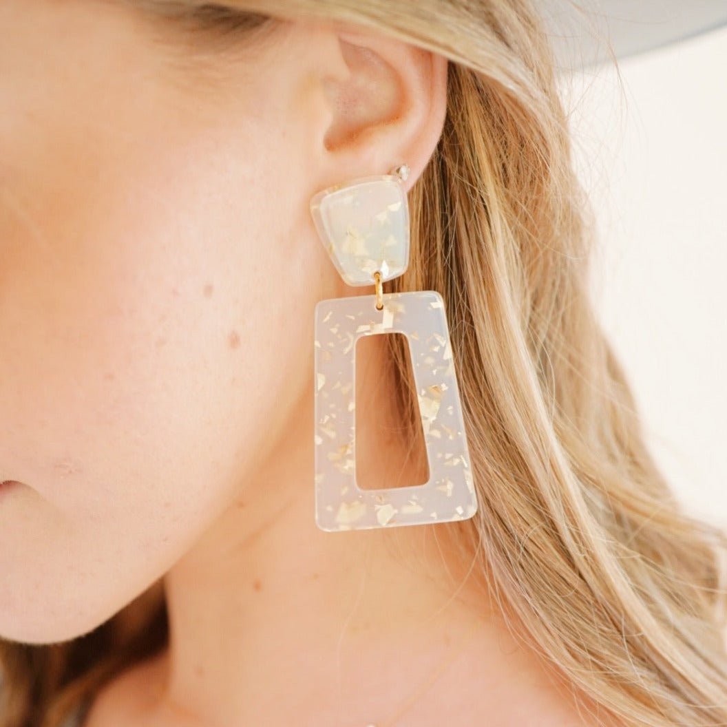 Kennedy Statement Earrings - Gold Confetti