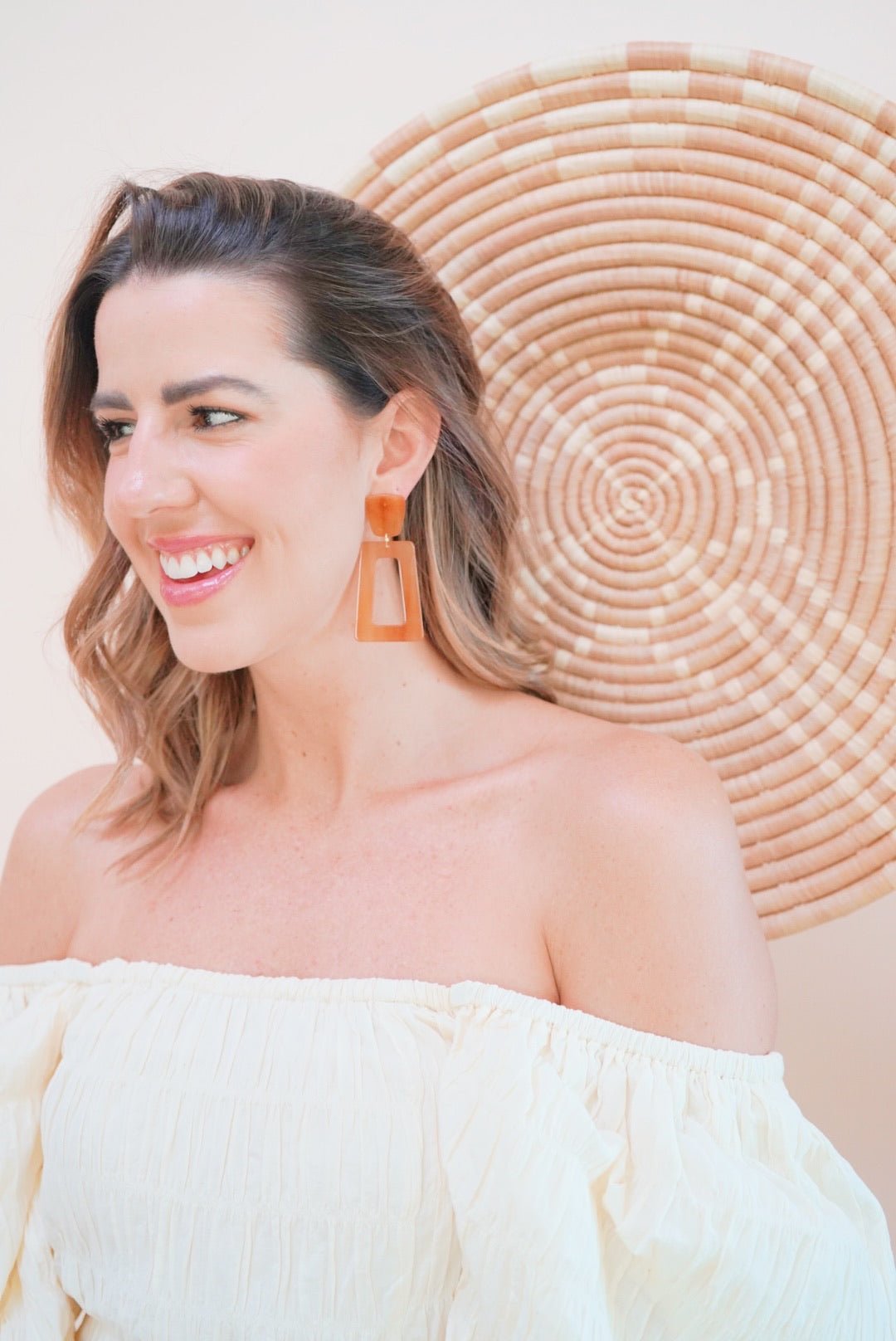 Kennedy Statement Earrings - Honey