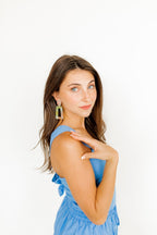 Kennedy Statement Earrings - Neon Punch