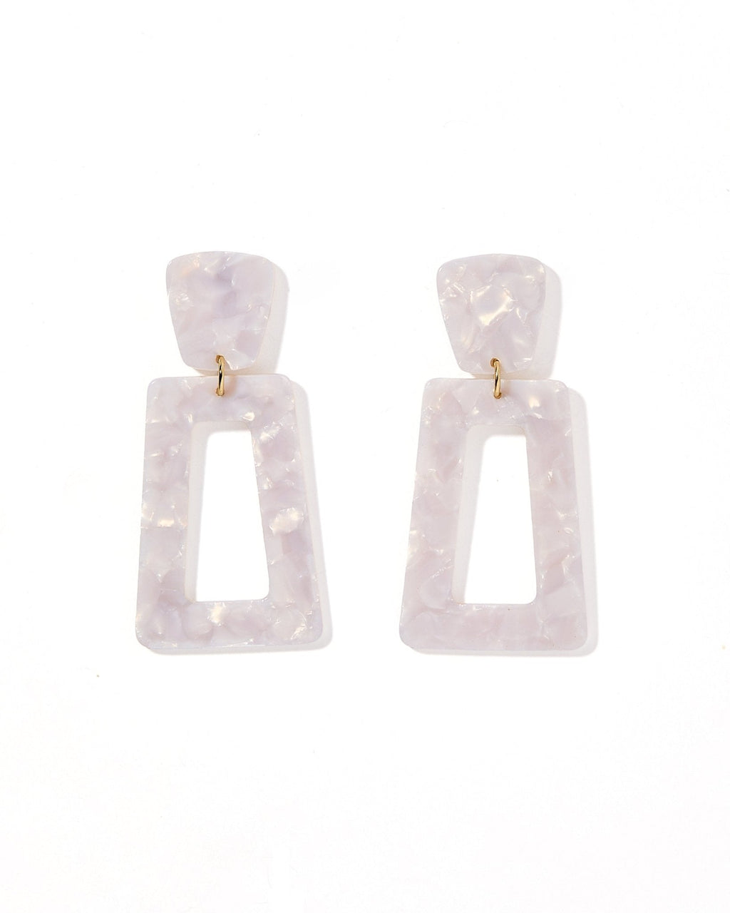 Kennedy Statement Earrings - Pearl White