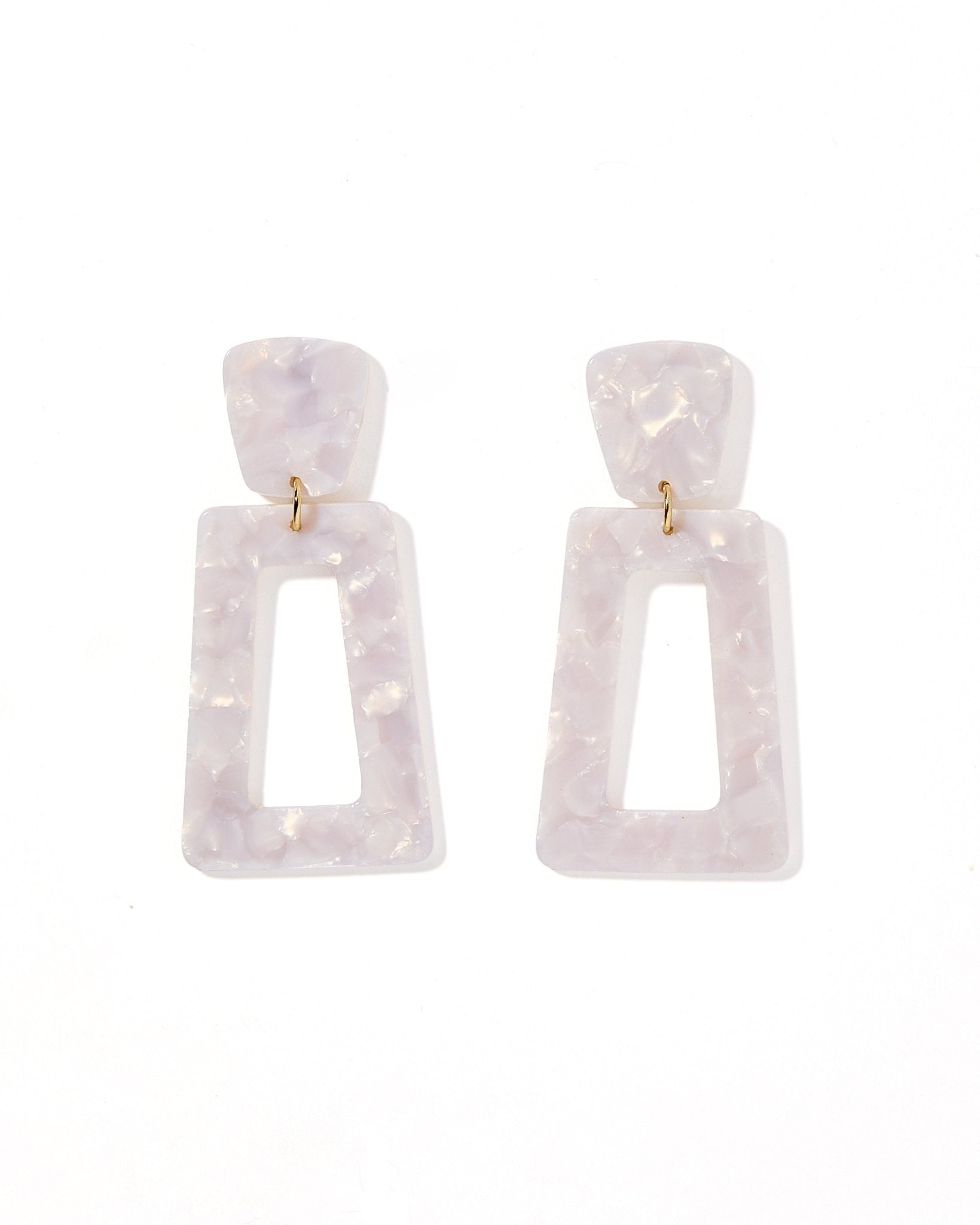 Kennedy Statement Earrings - Pearl White