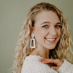 Kennedy Statement Earrings - Pearl White