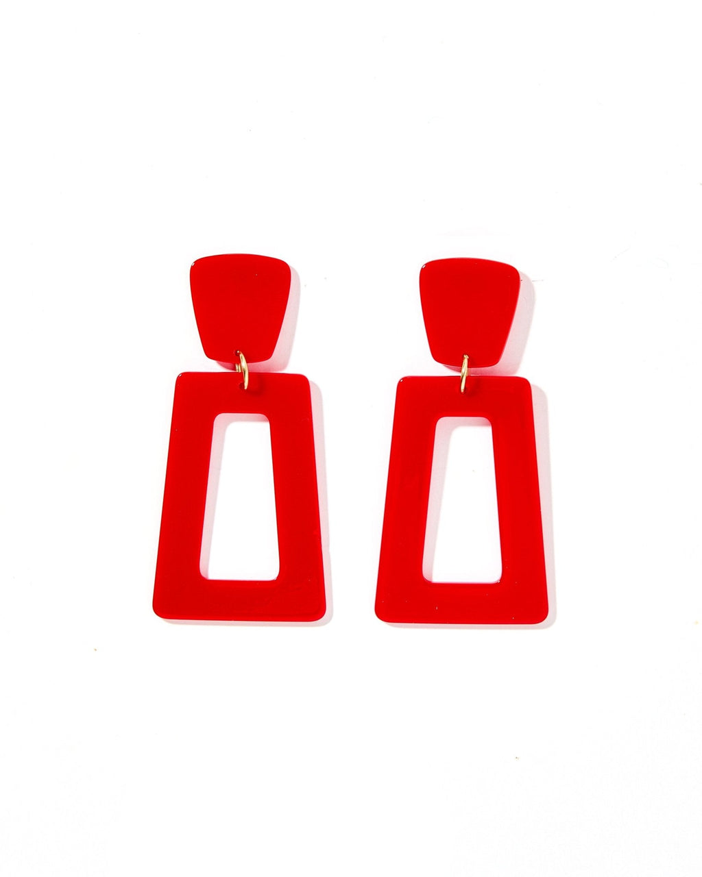 Kennedy Statement Earrings - True Red