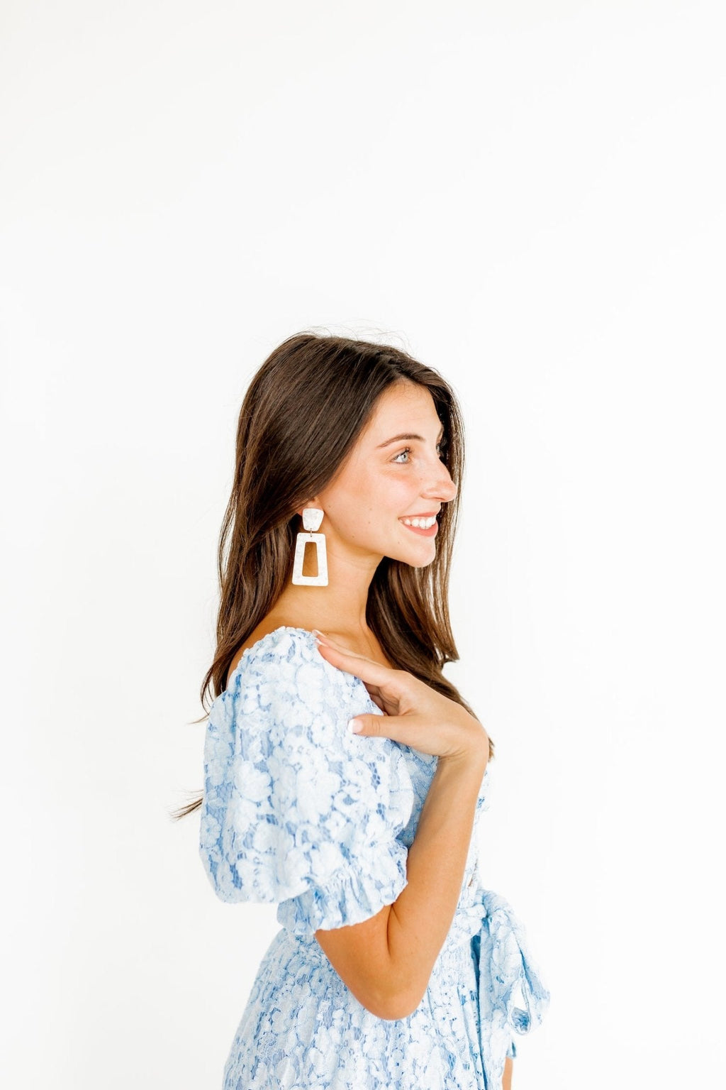 Kennedy Statement Earrings - White Shell