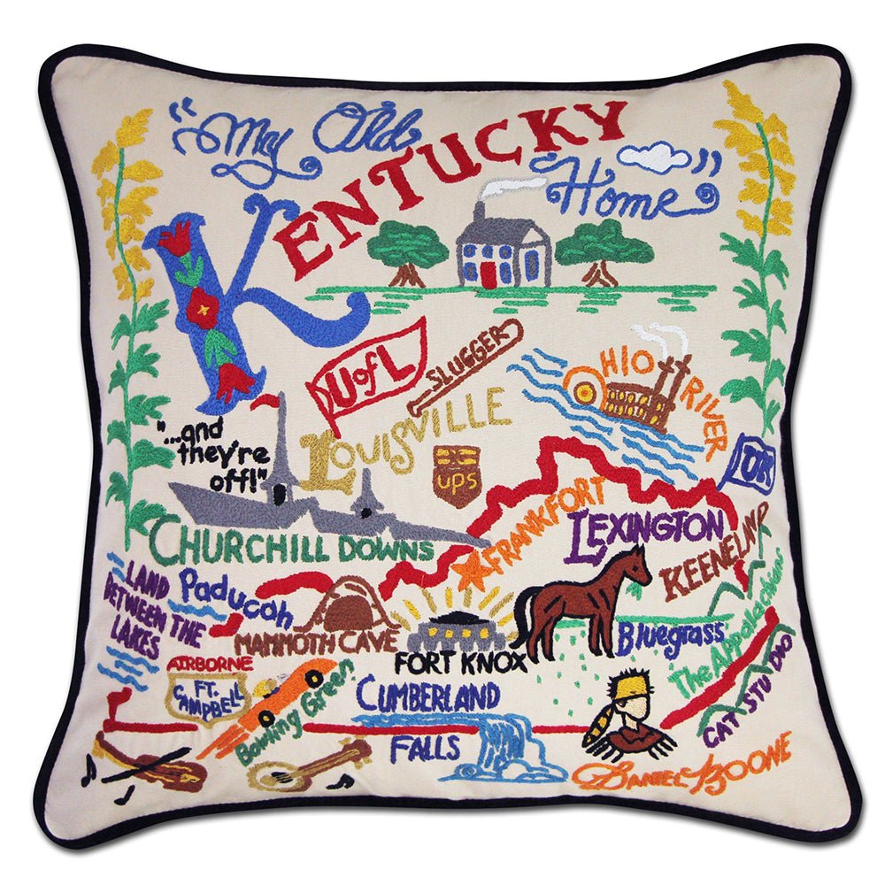 Kentucky Hand - Embroidered Pillow Pillows La Vie Bien Kentucky Hand - Embroidered Pillow