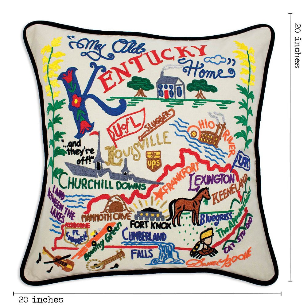 Kentucky Hand - Embroidered Pillow Pillows La Vie Bien Kentucky Hand - Embroidered Pillow