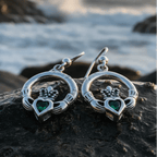 Kerry Irish Claddagh Earrings in Sterling Silver Dangle Earrings La Vie Bien Kerry Irish Claddagh Earrings in Sterling Silver
