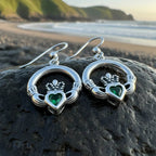 Kerry Irish Claddagh Earrings in Sterling Silver Dangle Earrings La Vie Bien Kerry Irish Claddagh Earrings in Sterling Silver