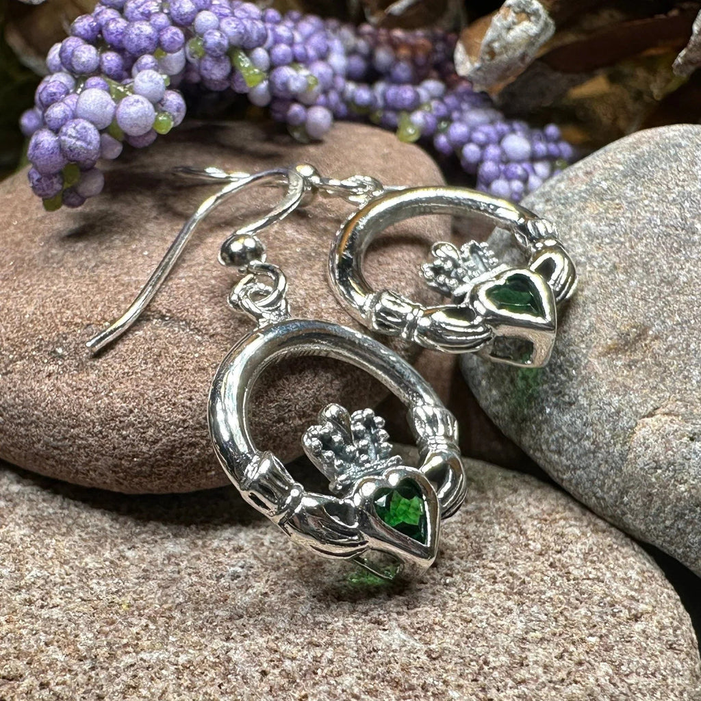 Kerry Irish Claddagh Earrings in Sterling Silver Dangle Earrings La Vie Bien Kerry Irish Claddagh Earrings in Sterling Silver
