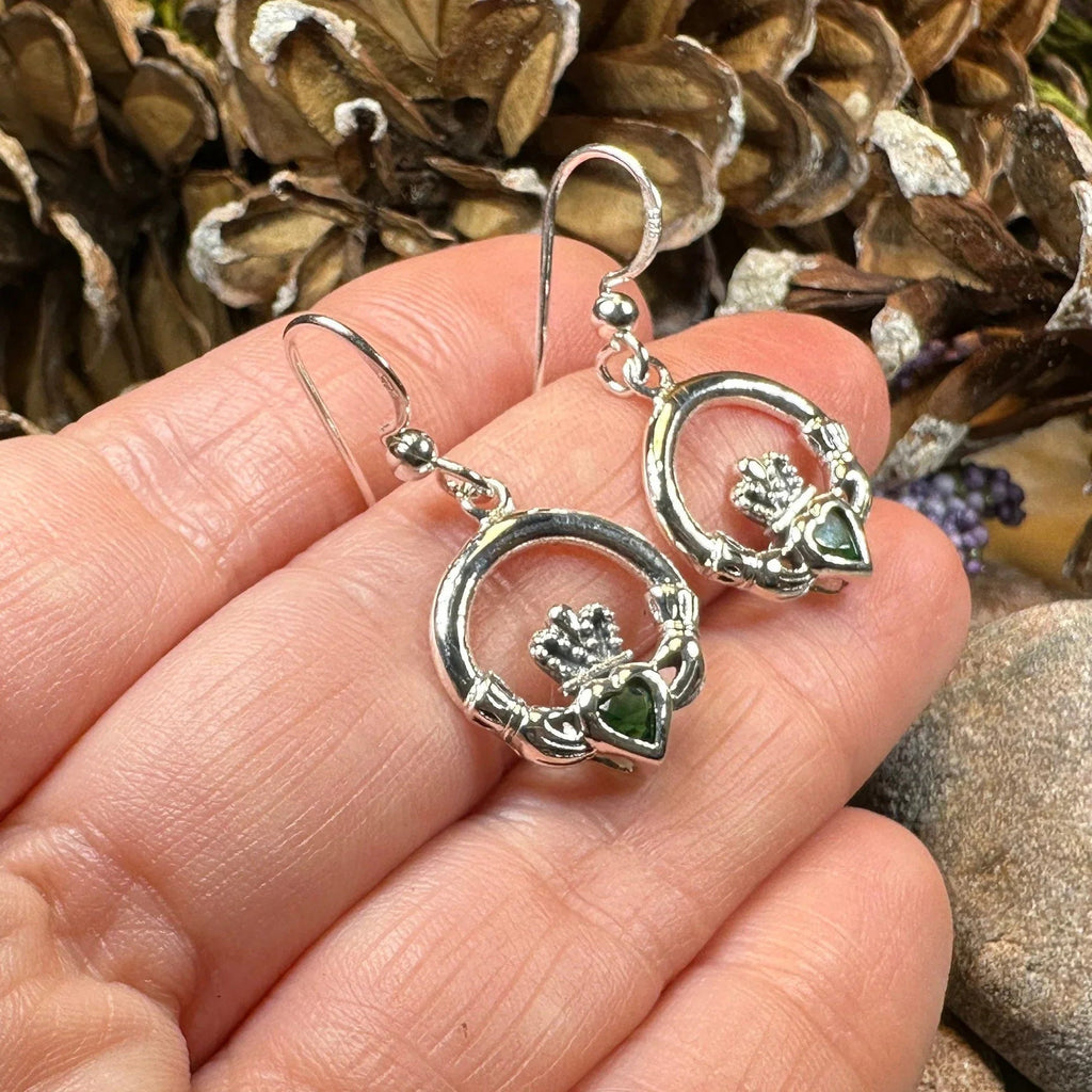 Kerry Irish Claddagh Earrings in Sterling Silver Dangle Earrings La Vie Bien Kerry Irish Claddagh Earrings in Sterling Silver