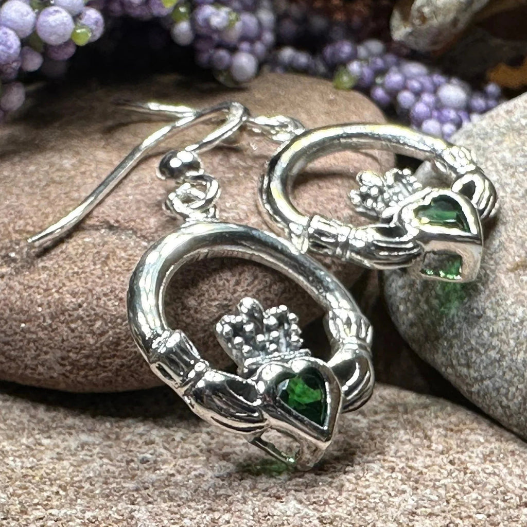 Kerry Irish Claddagh Earrings in Sterling Silver Dangle Earrings La Vie Bien Kerry Irish Claddagh Earrings in Sterling Silver