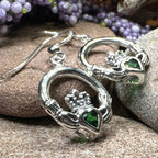 Kerry Irish Claddagh Earrings in Sterling Silver Dangle Earrings La Vie Bien Kerry Irish Claddagh Earrings in Sterling Silver