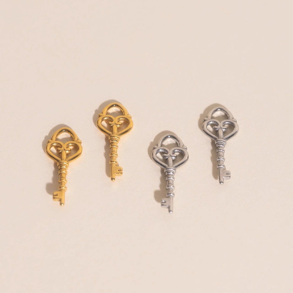 Key Heart Huggie Hoop Charms by Oh Clementine