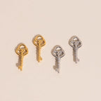 Key Heart Huggie Hoop Charms by Oh Clementine