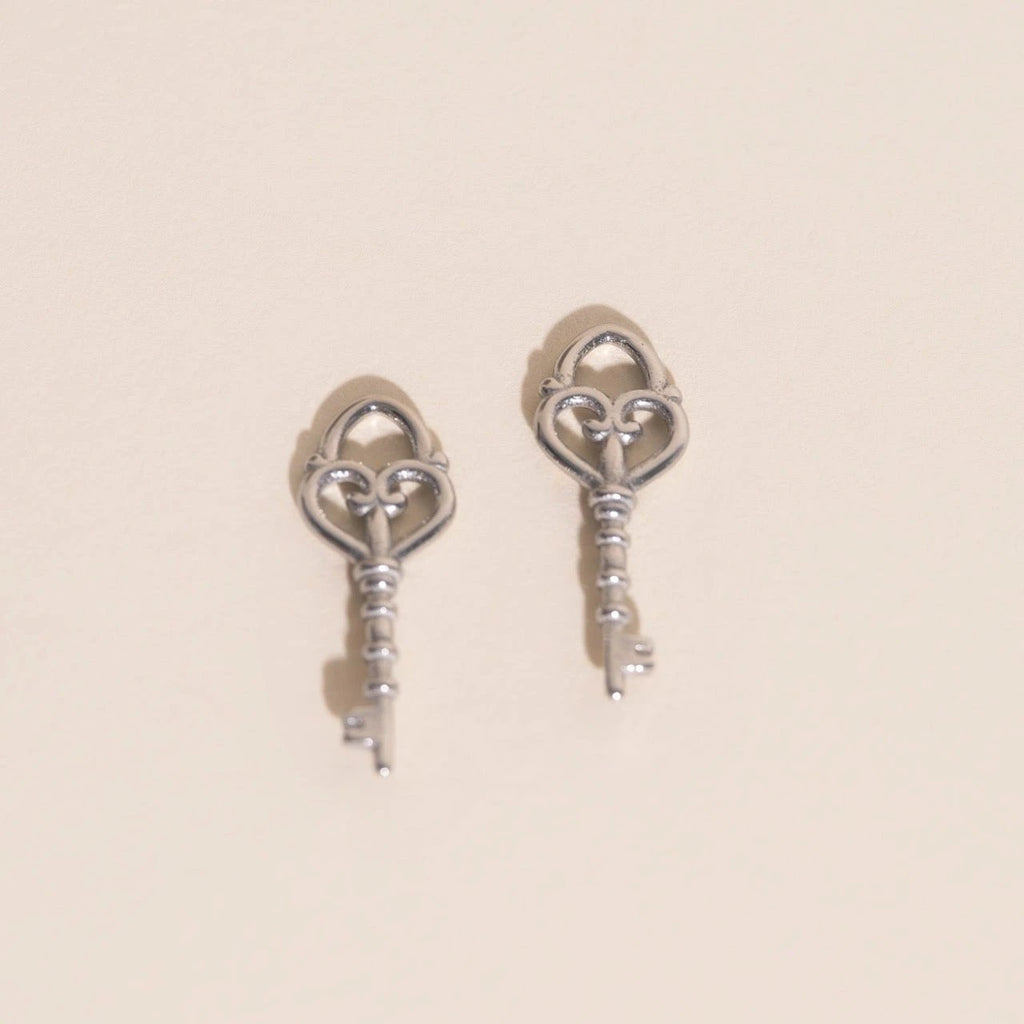 Key Heart Huggie Hoop Charms by Oh Clementine