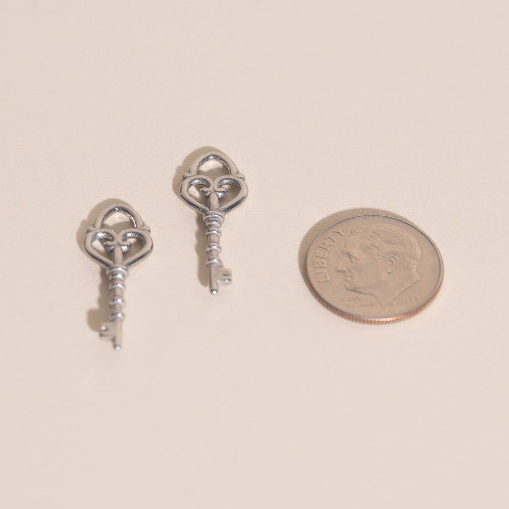 Key Heart Huggie Hoop Charms by Oh Clementine