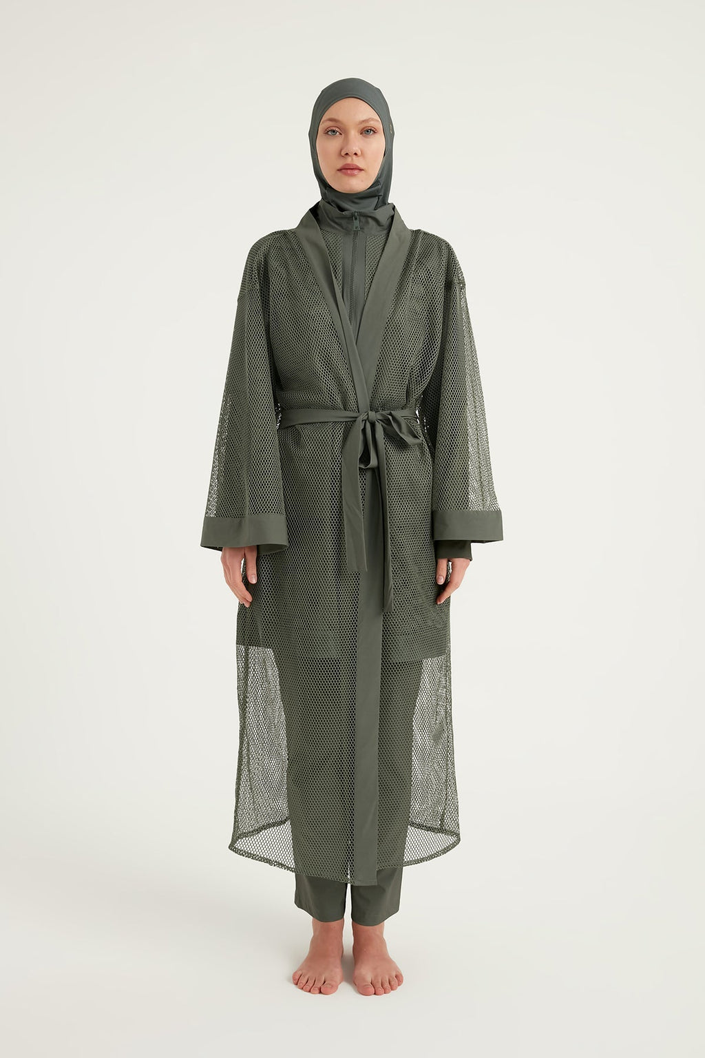 Khaki Full Coverage Mesh Kimono – Marina P2501-3 Pareo La Vie Bien Khaki Full Coverage Mesh Kimono – Marina P2501-3