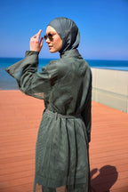 Khaki Full Coverage Mesh Kimono – Marina P2501-3 Pareo La Vie Bien Khaki Full Coverage Mesh Kimono – Marina P2501-3