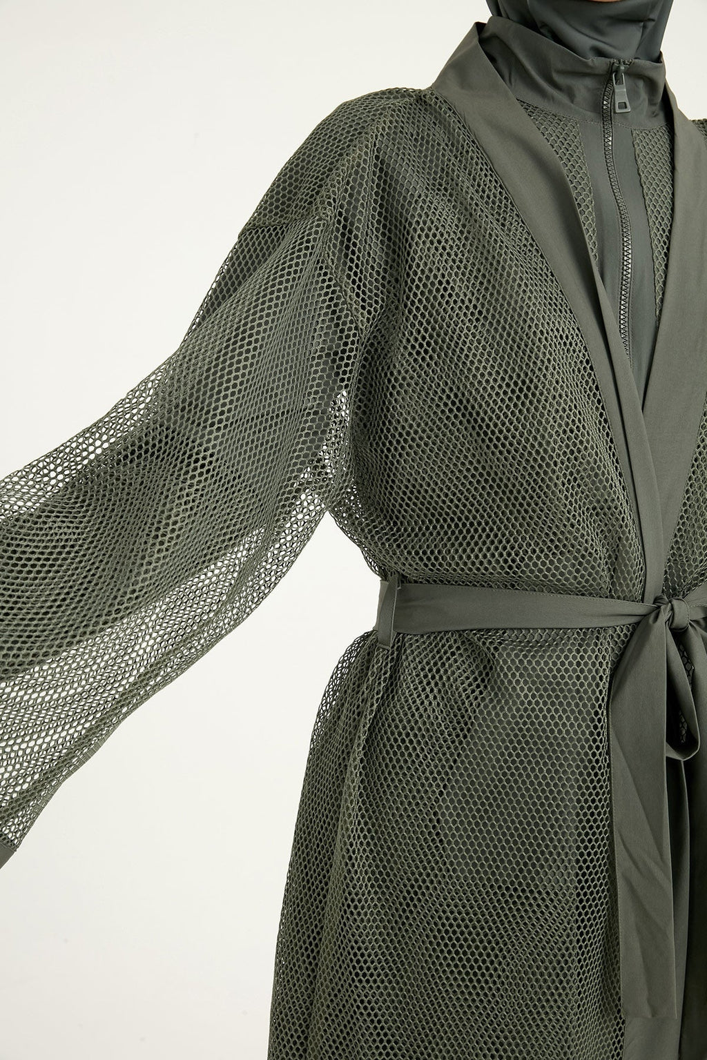Khaki Full Coverage Mesh Kimono – Marina P2501-3 Pareo La Vie Bien Khaki Full Coverage Mesh Kimono – Marina P2501-3