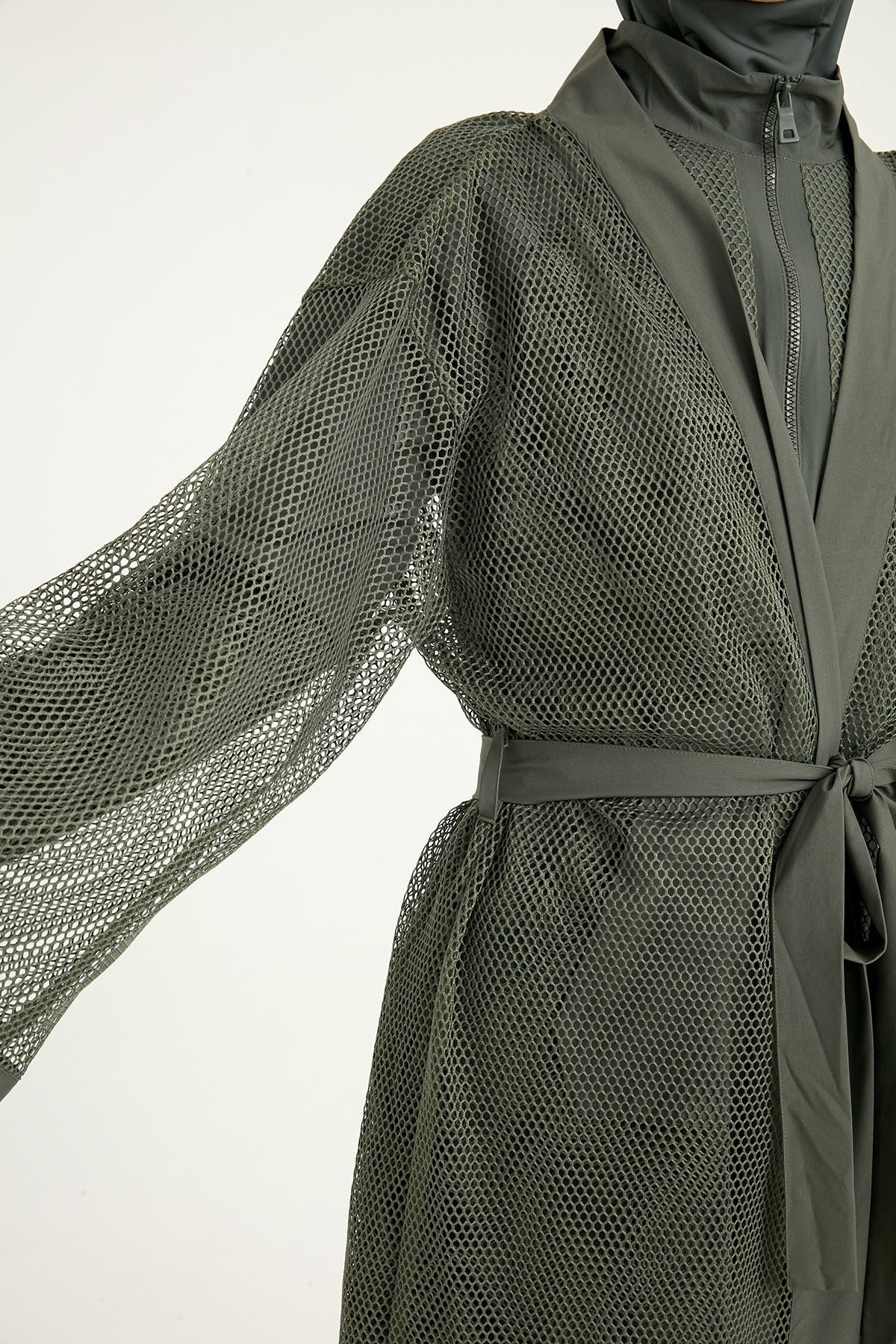 Khaki Full Coverage Mesh Kimono – Marina P2501-3 Pareo La Vie Bien Khaki Full Coverage Mesh Kimono – Marina P2501-3