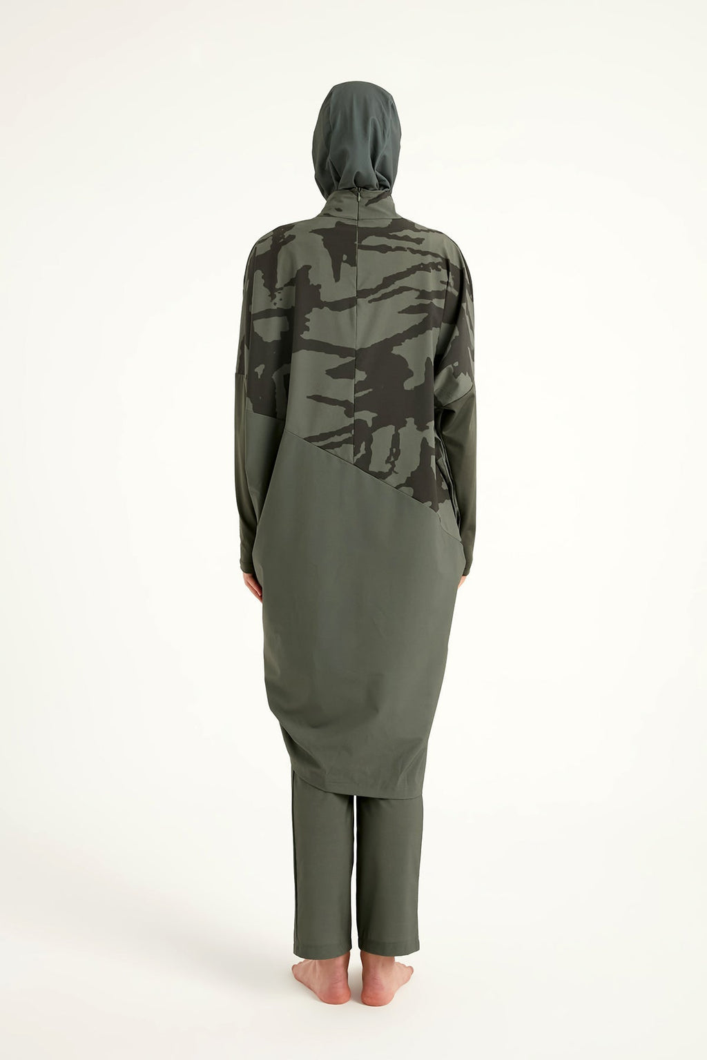 Khaki Full Coverage Modest Swimwear Burkini Set M2516 Covered Burkini Swimwear La Vie Bien Khaki Full Coverage Modest Swimwear Burkini Set M2516