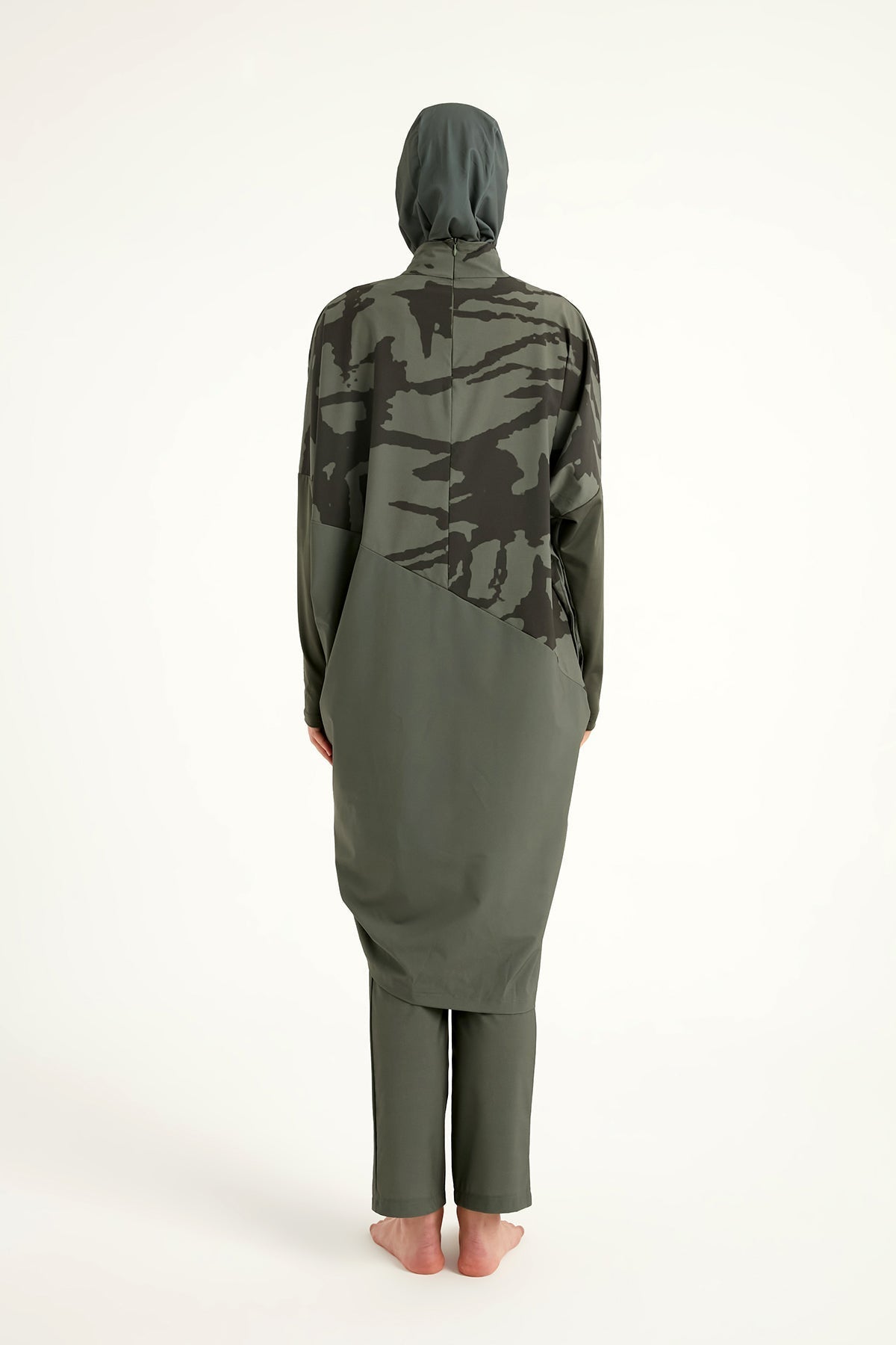 Khaki Full Coverage Modest Swimwear Burkini Set M2516 Covered Burkini Swimwear La Vie Bien Khaki Full Coverage Modest Swimwear Burkini Set M2516
