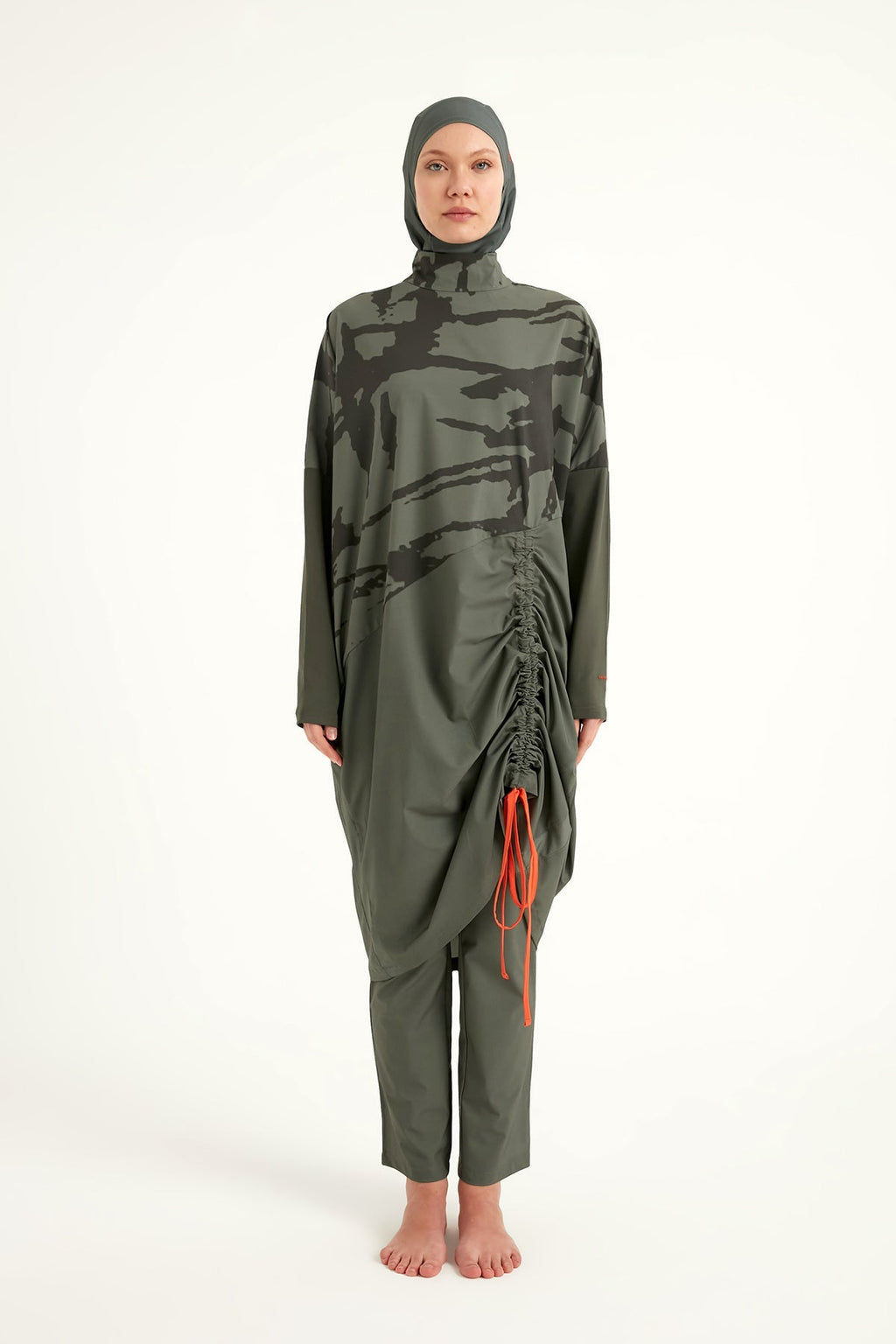Khaki Full Coverage Modest Swimwear Burkini Set M2516 Covered Burkini Swimwear La Vie Bien Khaki Full Coverage Modest Swimwear Burkini Set M2516