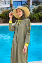 Khaki Full Coverage Swimwear Burkini Set M2524 Covered Burkini Swimwear La Vie Bien Khaki Full Coverage Swimwear Burkini Set M2524
