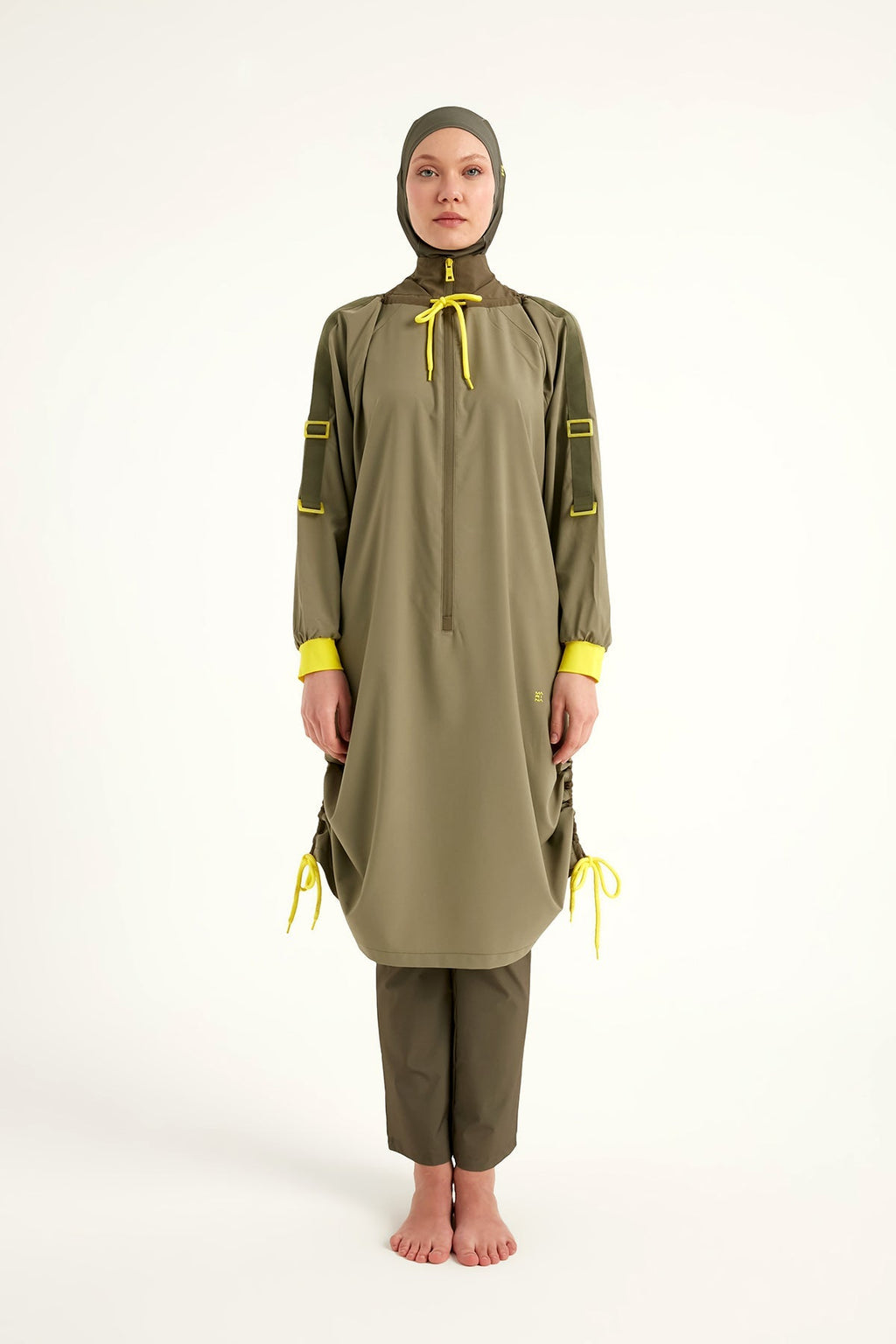 Khaki Full Coverage Swimwear Burkini Set M2524 Covered Burkini Swimwear La Vie Bien Khaki Full Coverage Swimwear Burkini Set M2524