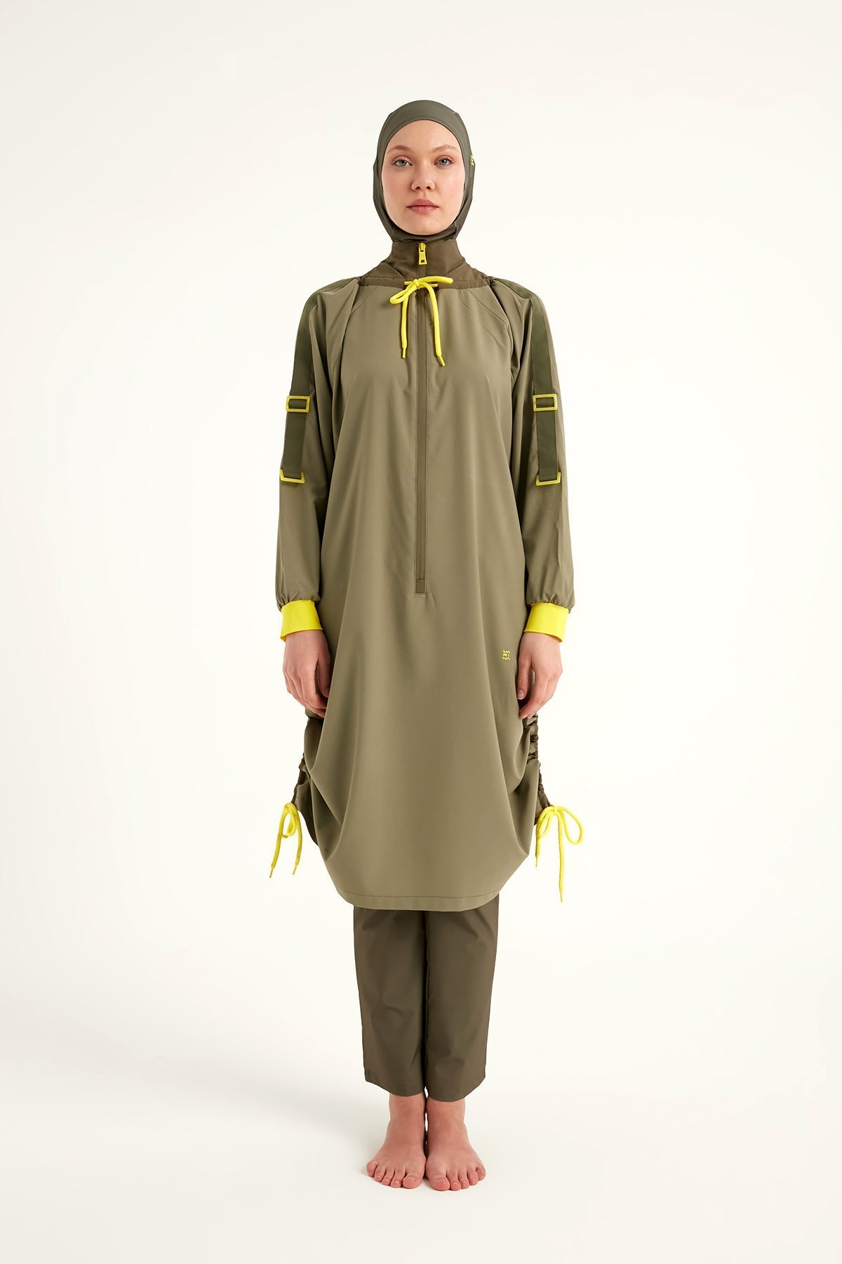 Khaki Full Coverage Swimwear Burkini Set M2524 Covered Burkini Swimwear La Vie Bien Khaki Full Coverage Swimwear Burkini Set M2524