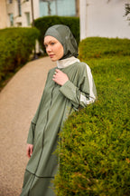 Khaki Modest Full Coverage Swimsuit – Islamic Burkini Set | M2521-1 Covered Burkini Swimwear La Vie Bien Khaki Modest Full Coverage Swimsuit – Islamic Burkini Set | M2521-1
