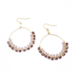 Kidian purple crystal and gold earrings by Alegria Accessories Inc