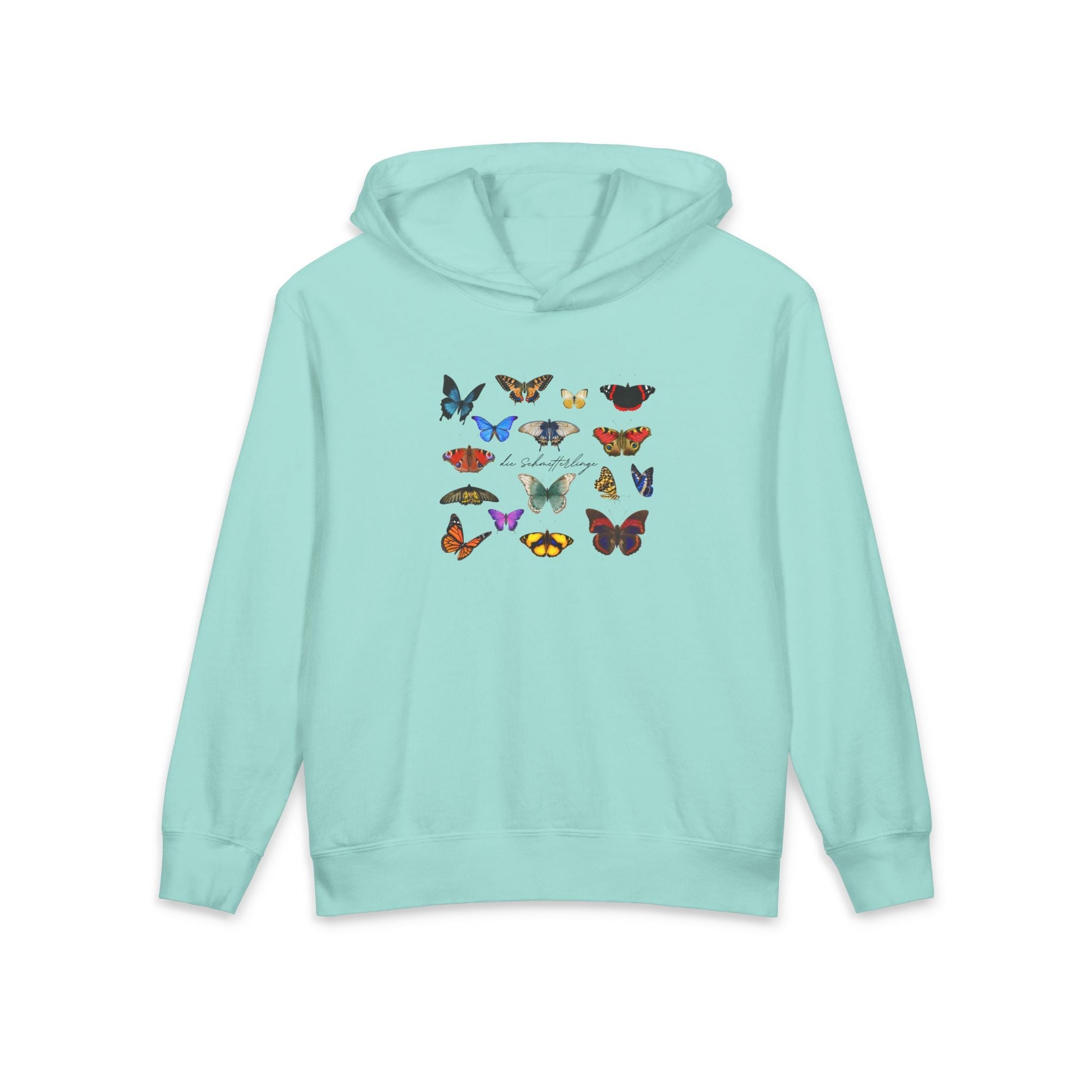 Kids' "die Schmetterlinge" German Hooded Sweatshirt — Lightweight Youth Hoodie Kids clothes La Vie Bien Kids' "die Schmetterlinge" German Hooded Sweatshirt — Lightweight Youth Hoodie