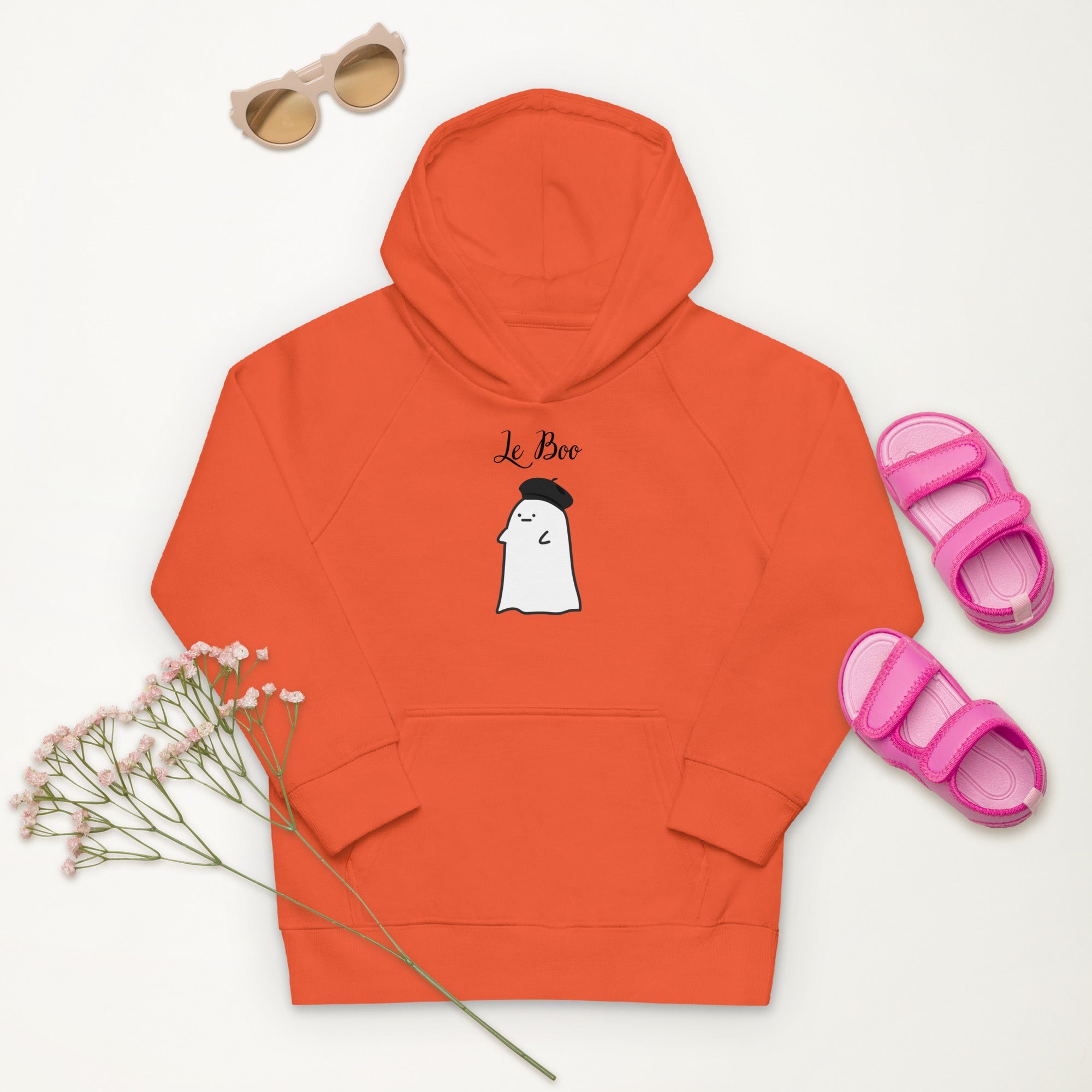 Kids French ghost le boo eco hoodie