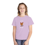 Kids funny French tee "Ça Roule Ma Poule", Youth T-Shirt, Cute Farm Animal Design Kids clothes La Vie Bien Kids funny French tee "Ça Roule Ma Poule", Youth T-Shirt, Cute Farm Animal Design