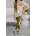 Kids Lightweight Leggings in Olive Green by Polished Prints