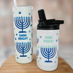 Kids Shine Bright Menorah Glow-in-the-Dark Sippy Cup by Salt Sparkle Shalom