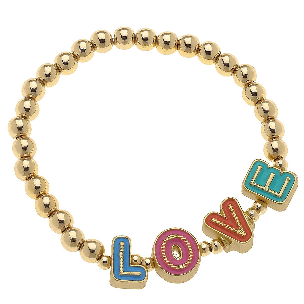 Kids Stretch Bracelet in Multicolor | 3 Choices Charm Letter Word Phrases Bracelets La Vie Bien Kids Stretch Bracelet in Multicolor | 3 Choices Charm Letter Word Phrases